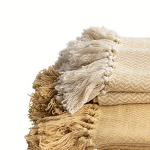 Load image into Gallery viewer, Artisanal: India: Handwoven Chevron Yellow Throw