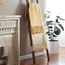 Load image into Gallery viewer, Artisanal: India: Handwoven Chevron Yellow Throw