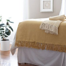 Load image into Gallery viewer, Artisanal: India: Handwoven Chevron Yellow Throw