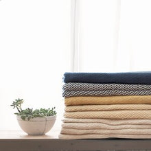 Load image into Gallery viewer, Artisanal: India: Handwoven Chevron Yellow Throw