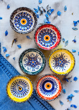 Load image into Gallery viewer, Artisanal: Turkey: Handmade Ceramic Mini Bowl Set Evil Eye2