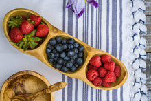 Load image into Gallery viewer, Artisanal: Tunisia: Handcrafted Olive Wood 3 Appetizer Dish