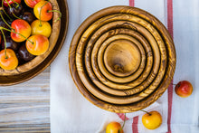 Load image into Gallery viewer, Artisanal: Tunisia: Handcrafted Olive Wood Bowl Set of 6 with 3 mini spoons