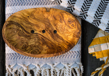 Load image into Gallery viewer, Artisan Box: Turkey Cotton Hand/Kitchen Towels set, olive wood soap dish in a handwoven buri bag (Philippines)