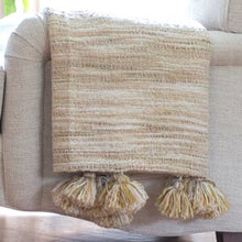 Load image into Gallery viewer, Artisanal: India: Handwoven Abstract Yellow Throw