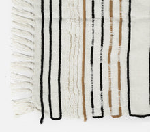 Load image into Gallery viewer, Artisanal: India: Handwoven Cotton Blend Throw with Tufts and Tassels