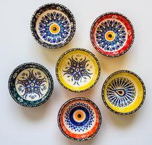 Load image into Gallery viewer, Artisanal: Turkey: Handmade Ceramic Mini Bowl Set Evil Eye2
