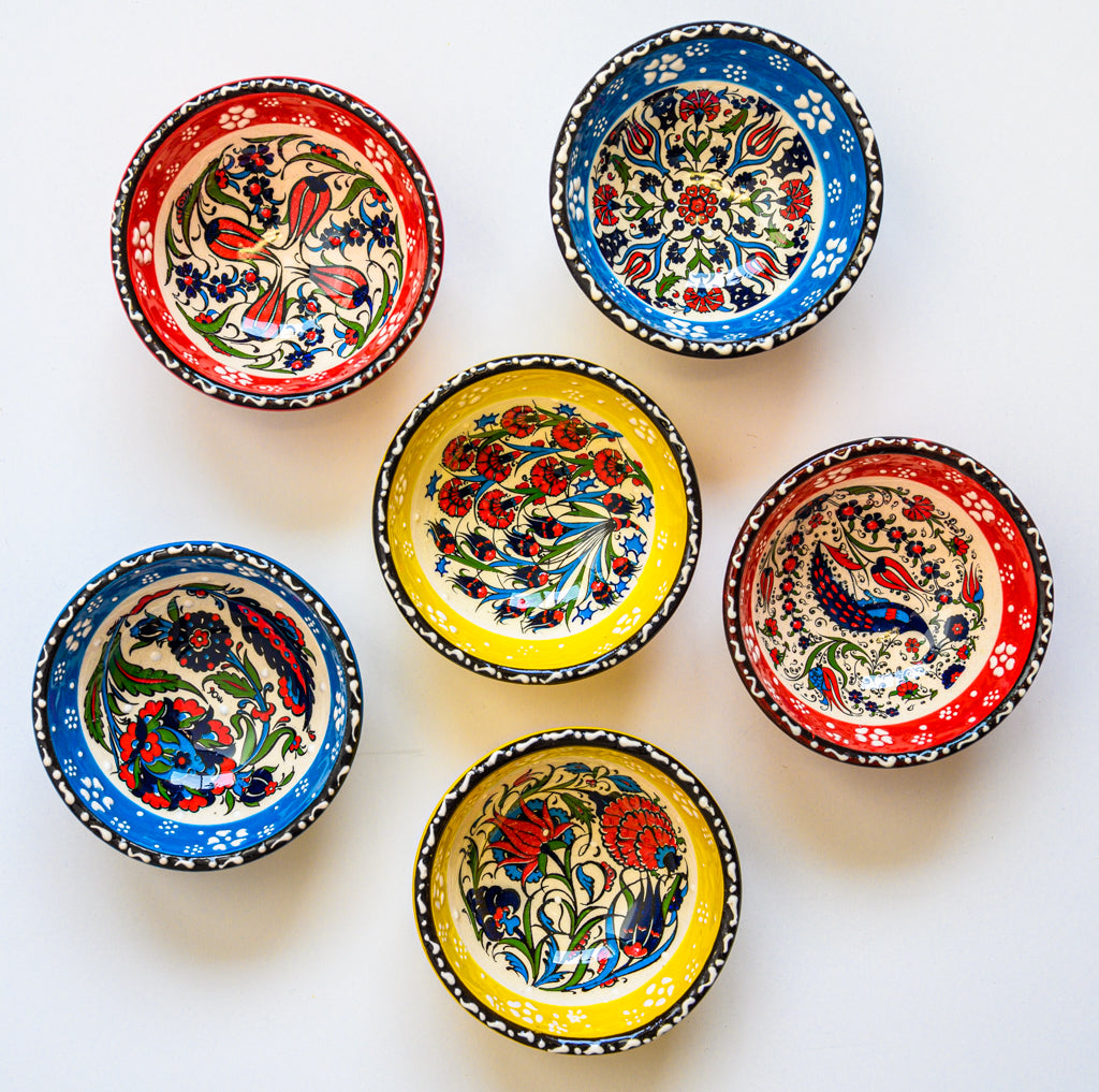 Artisanal: Turkey: Handmade Ceramic Mini Bowl Set Floral2