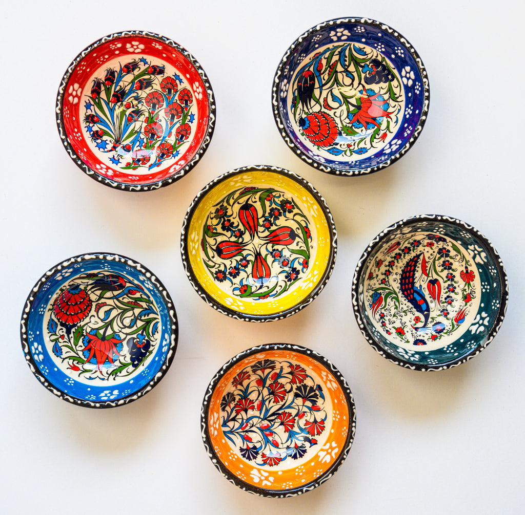 Artisanal: Turkey: Handmade Ceramic Mini Bowl Set Floral3
