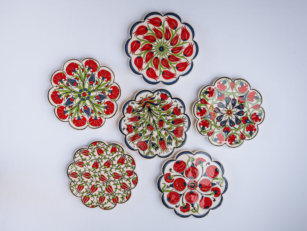 Artisanal: Turkey:  Coaster Set Red Collection