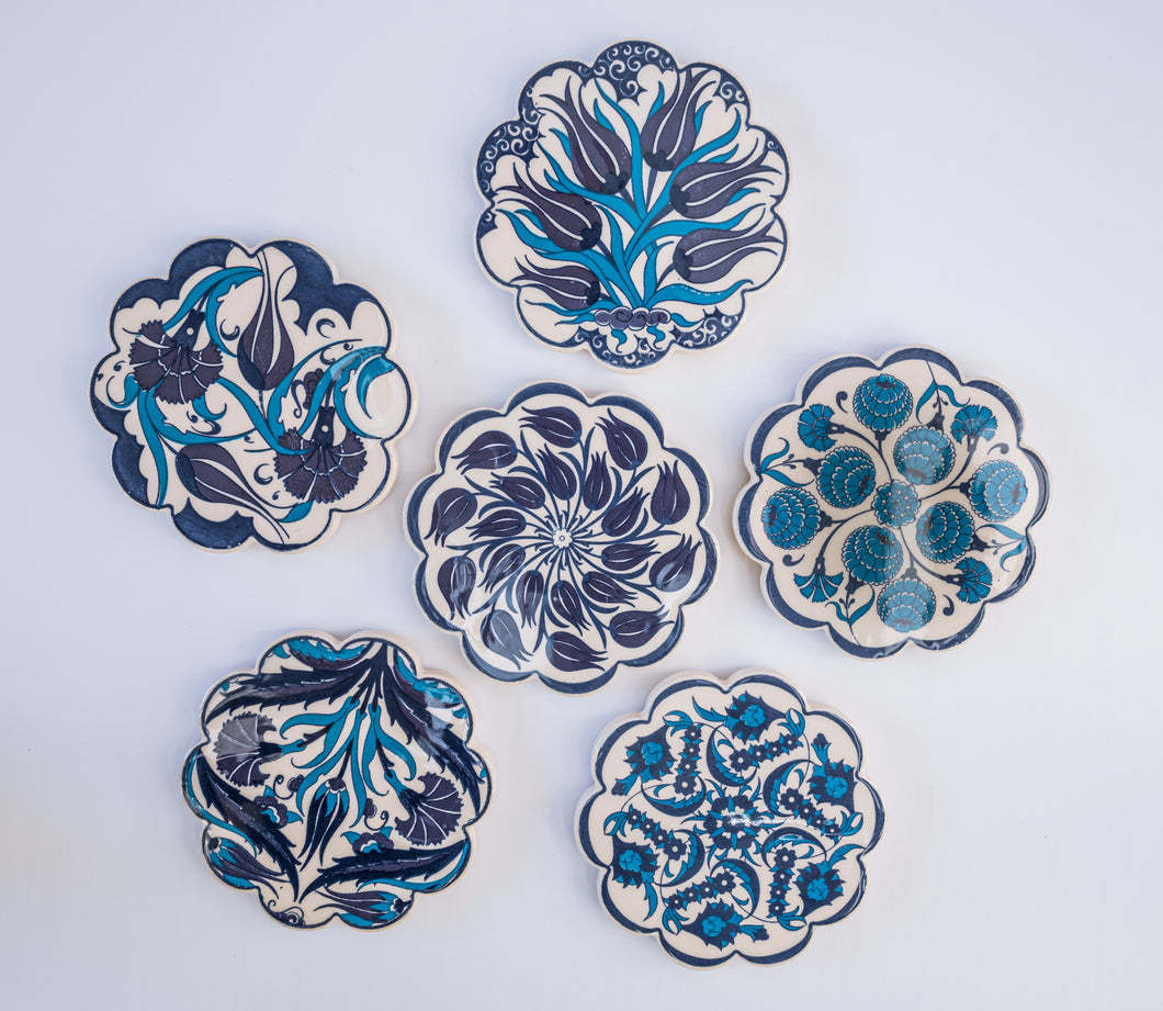 Artisanal: Turkey:  Coaster Set Blue Collection