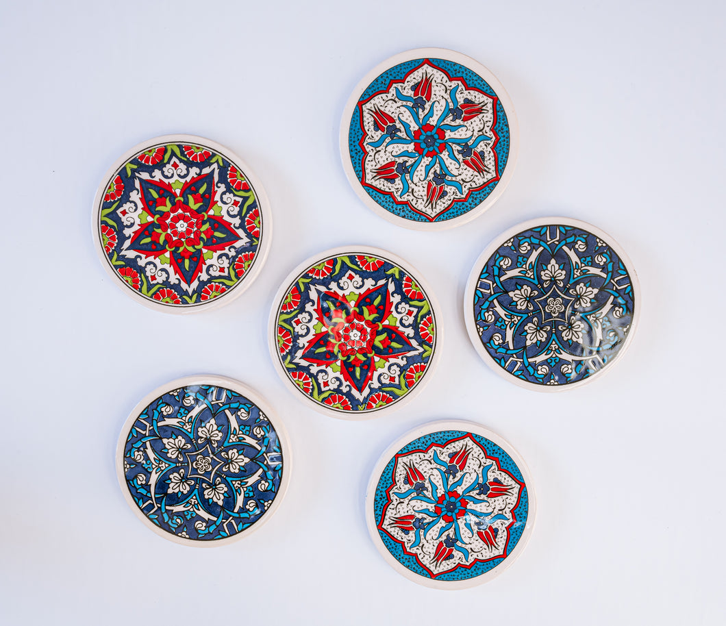 Artisanal: Turkey:  Coaster Set Red Collection 2