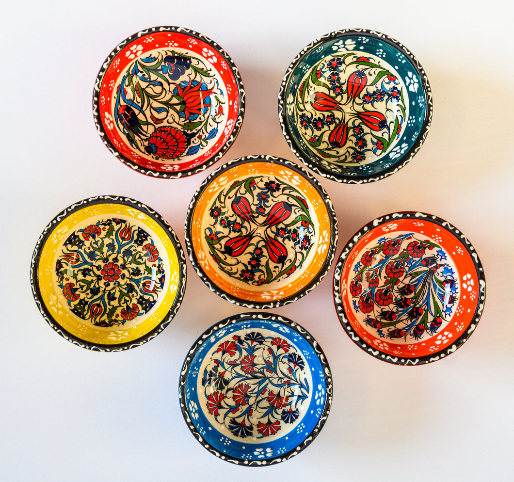 Artisanal: Turkey: Handmade Ceramic Mini Bowl Set Floral5