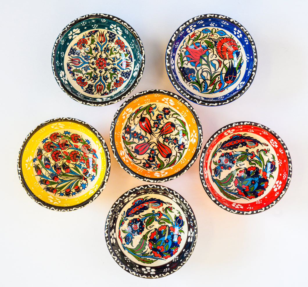 Artisanal: Turkey: Handmade Ceramic Mini Bowl Set Floral8