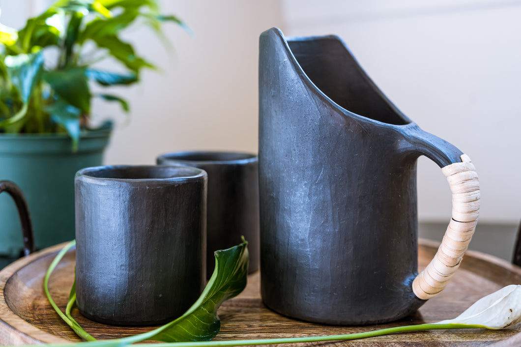 Artisan Box:  India Handcrafted Longpi Jug with Tumblers