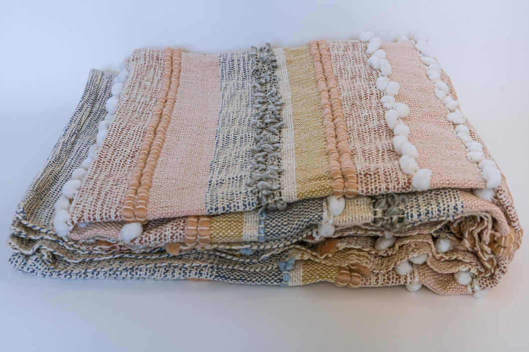 Artisanal: India:  Handwoven Cotton Blend Throw