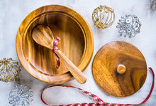 Load image into Gallery viewer, Artisan: Philippines- Solid Acacia Wooden Bowl, with server
