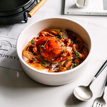 Load image into Gallery viewer, Ceramic Matte Serving Bowl with Wooden Handles
