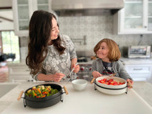 Load image into Gallery viewer, Ceramic Matte Serving Bowl with Wooden Handles
