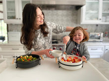 Load image into Gallery viewer, Ceramic Matte Serving Bowl with Wooden Handles
