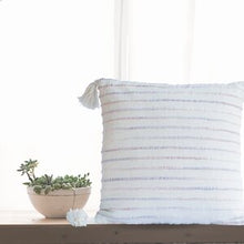 Load image into Gallery viewer, Artisanal: India:  Handwoven Pillow Case Cream Corded
