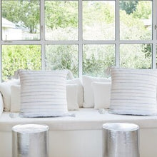 Load image into Gallery viewer, Artisanal: India:  Handwoven Pillow Case Cream Corded
