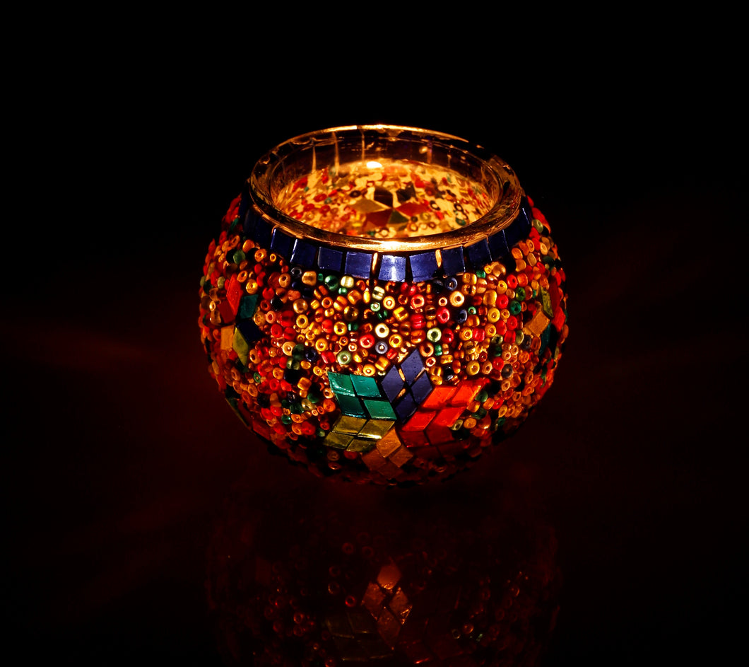 Artisanal: Turkey:  Handmade Candle Holder Mosaic Star