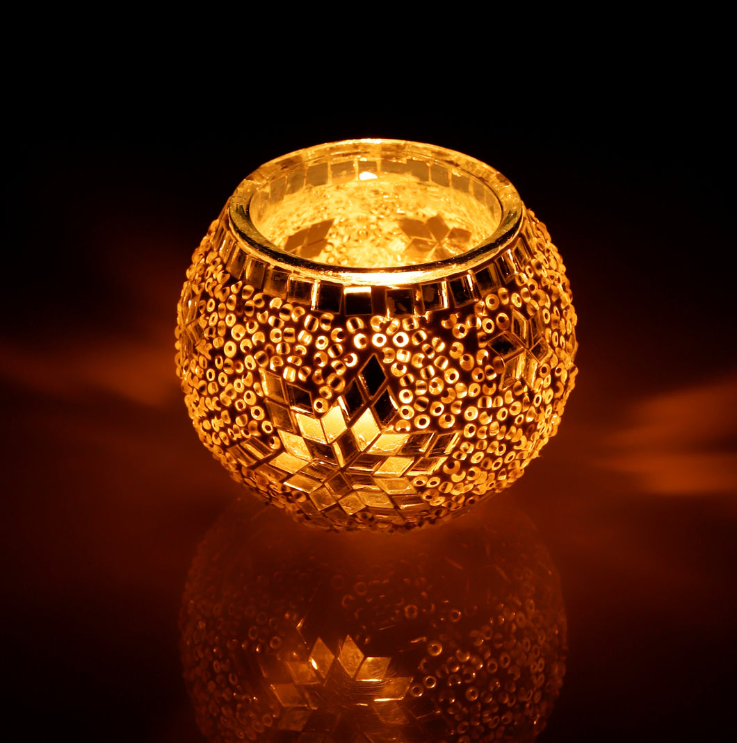 Artisanal: Turkey:  Handmade Candle Holder White Star